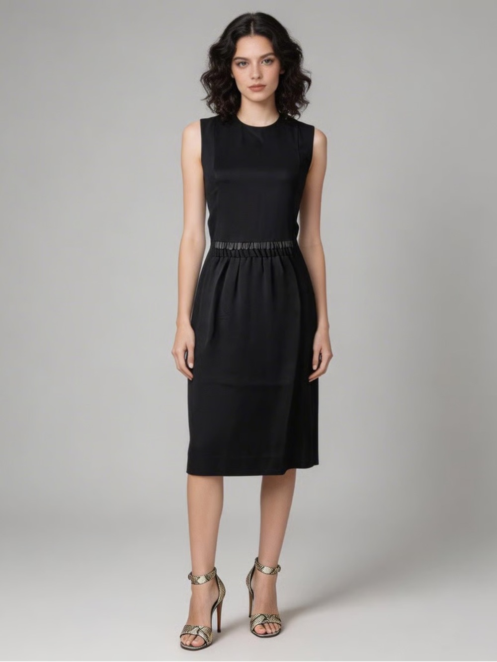 CALVIN KLEIN COLLECTION Designer Label Black Sheath Dress Sz 38